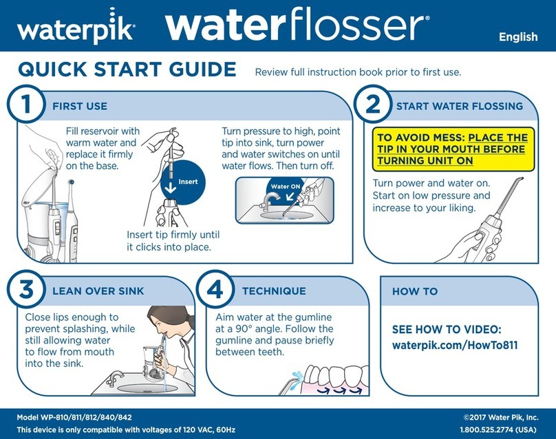 Waterpik Waterflosser WP811 User manual Waterpik Waterflosser WP811 User manual