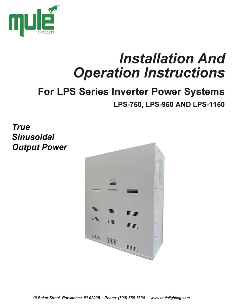 Mule Lighting LPS Series Installation & operation instructions Mule Lighting LPS Series Installation & operation instructions