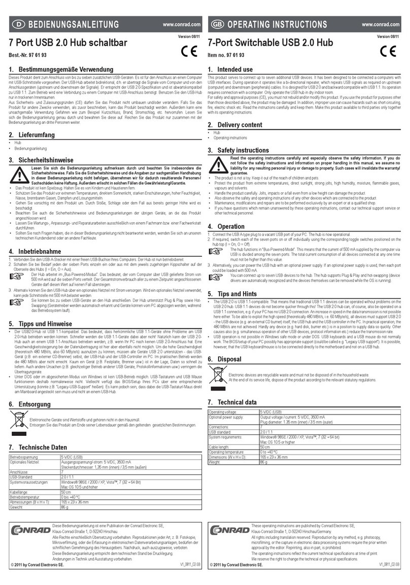 Conrad 97 61 93 operating instructions Conrad 97 61 93 operating instructions