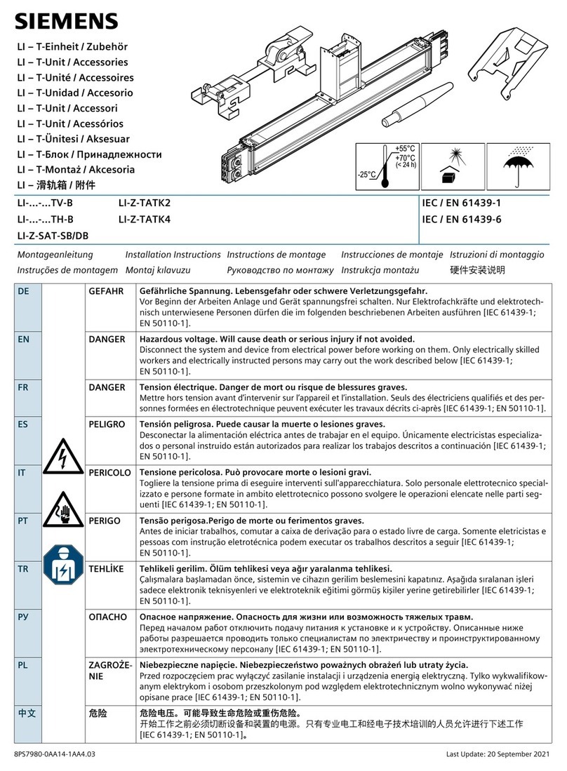 Siemens LI TV-B Series installation instructions