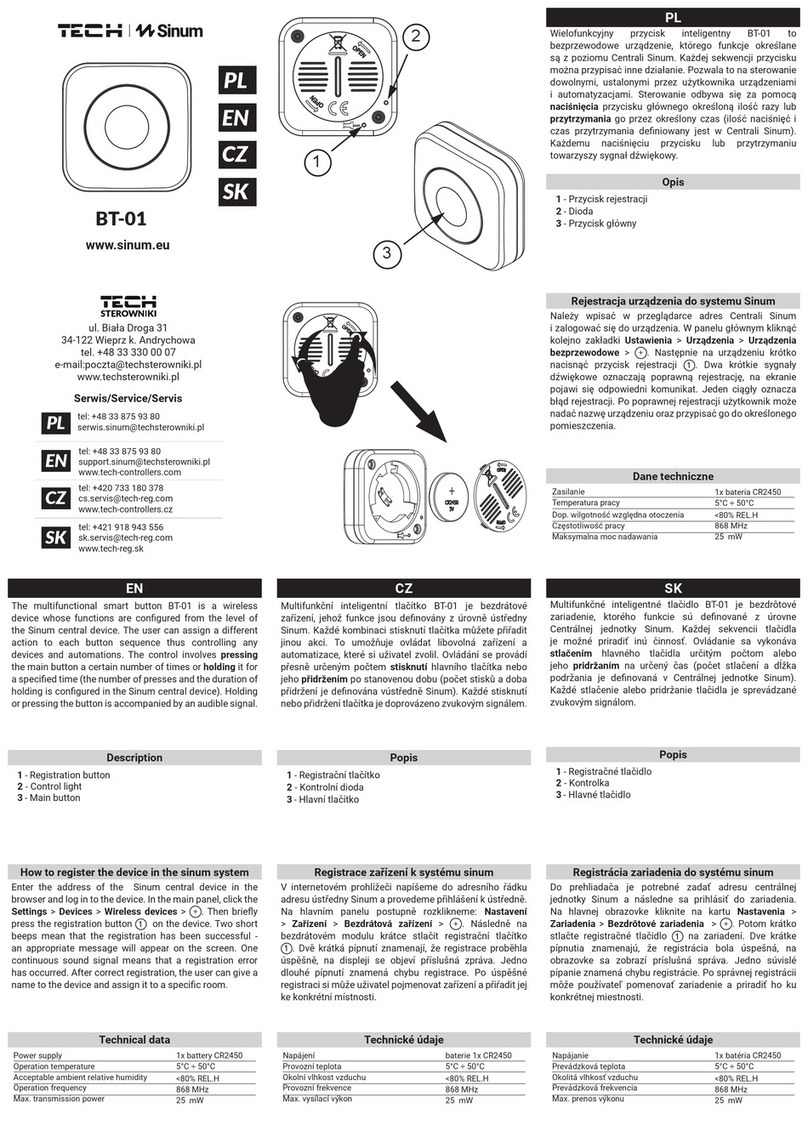 TECH Sinum BT-01 quick start guide