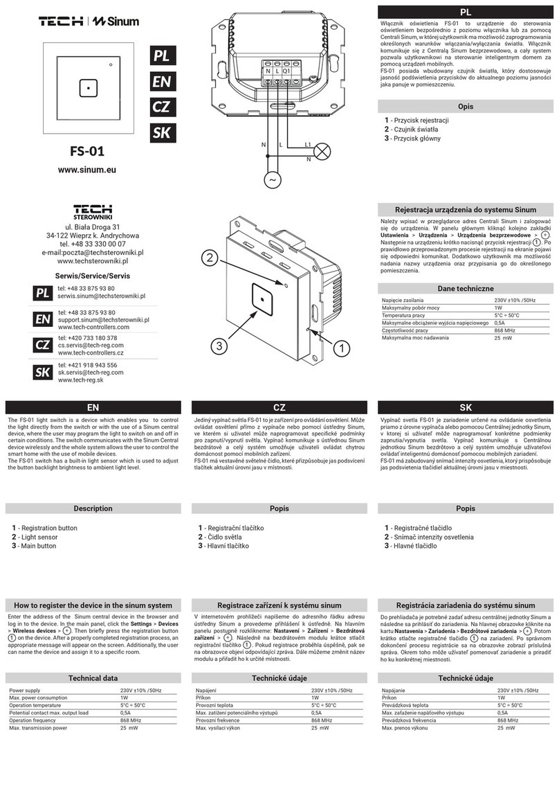 TECH Sinum FS-01 quick start guide