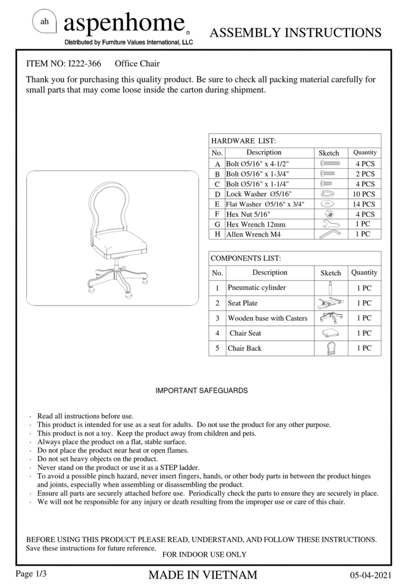 aspenhome I222-366 Assembly instructions aspenhome I222-366 Assembly instructions