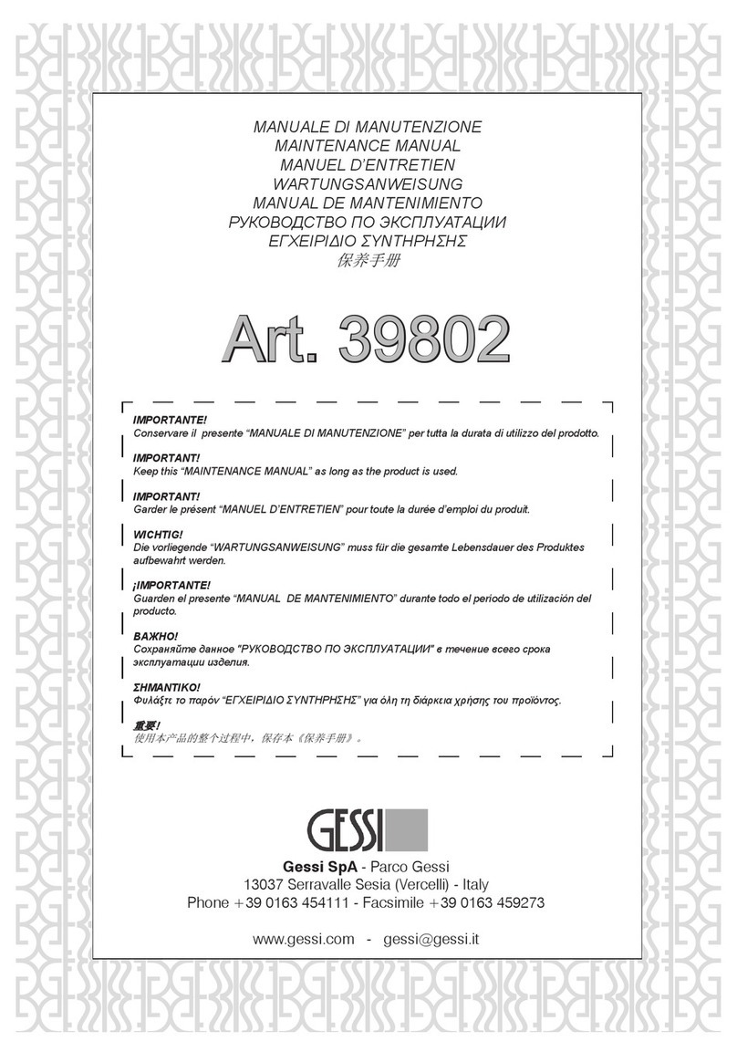 Gessi 39802 User manual Gessi 39802 User manual