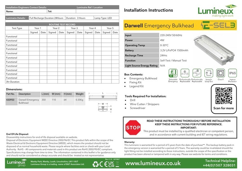 Lumineux Darwell installation instructions Lumineux Darwell installation instructions