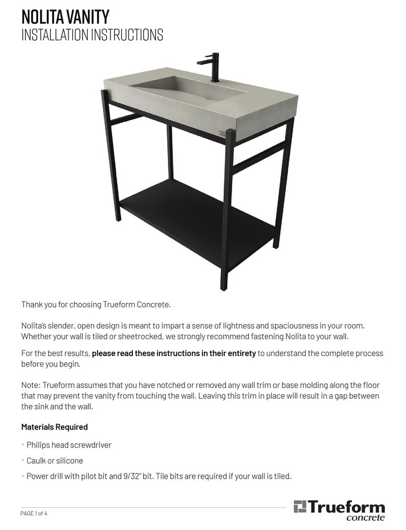 TRUEFORM NOLITA installation instructions