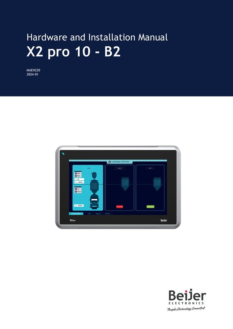 Beijer Electronics X2 pro 10-B2 Hardware and installation manual Beijer Electronics X2 pro 10-B2 Hardware and installation manual