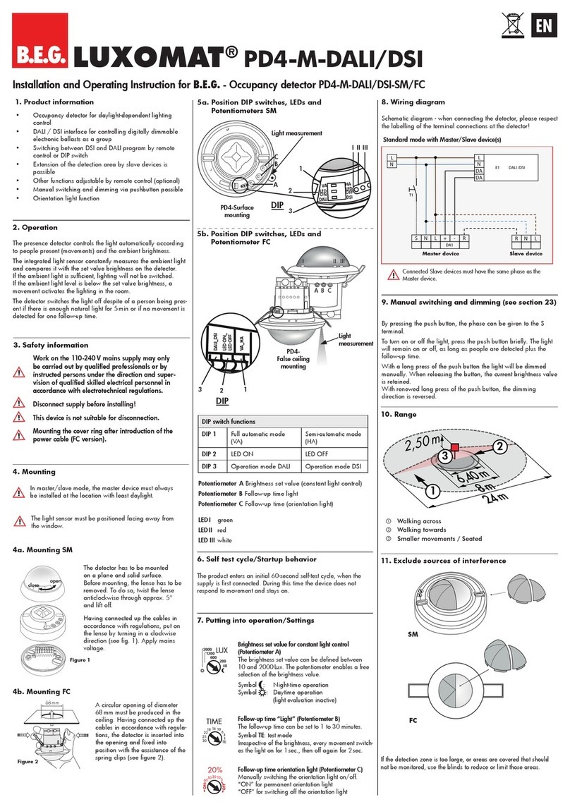B.E.G. LUXOMAT PD4-M-DALI/DSI-SM Installation and operating instruction