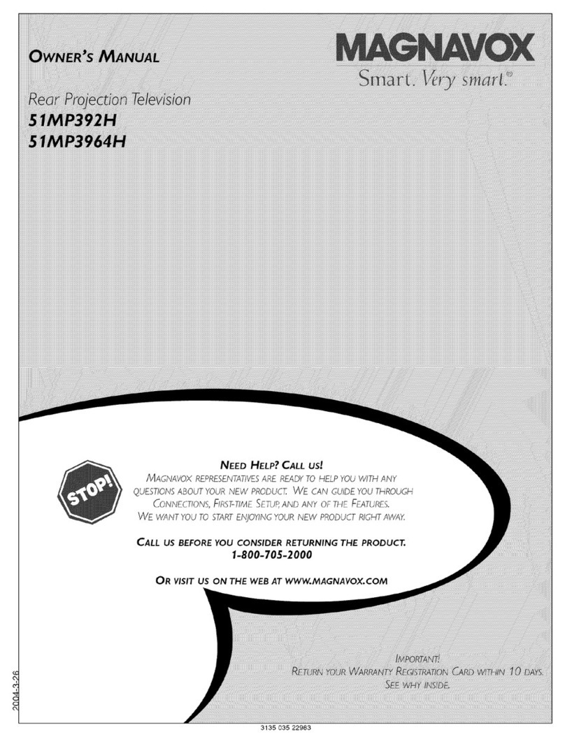 Magnavox 51MP392H - 51" Widescreen Hd Ready Tv User manual
