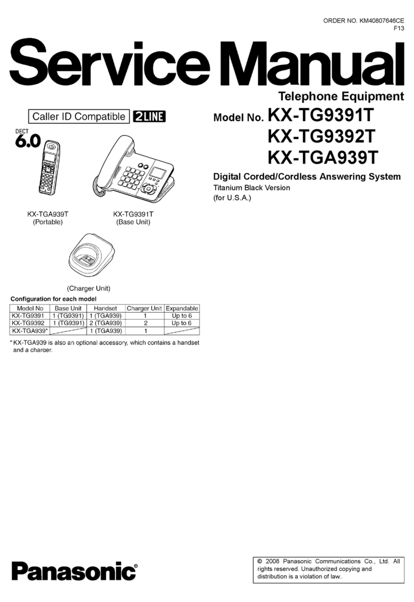 Panasonic KX-TG9391T - Cordless Phone Base Station Service manual