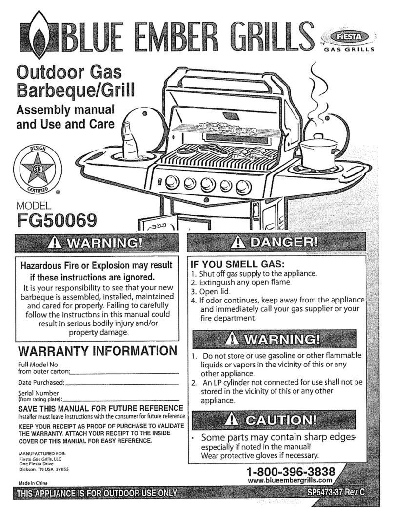 BLUE EMBER GRILLS FG50069 Assembly manual and use and care