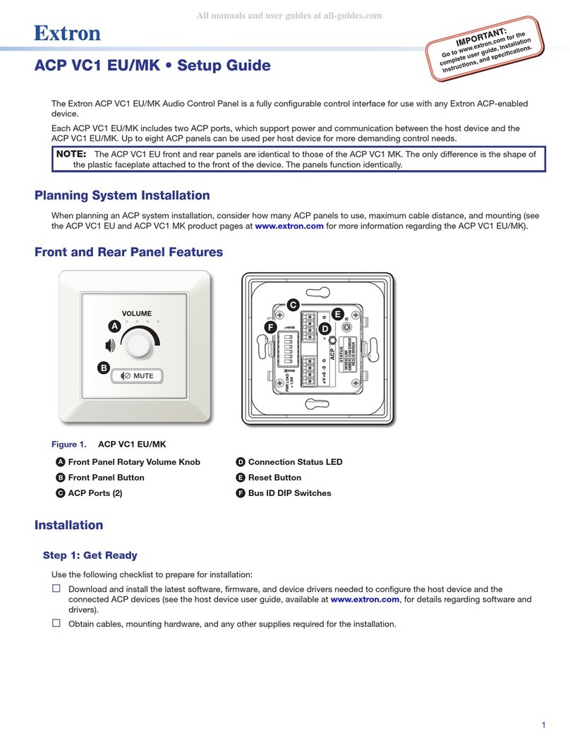 Extron electronics ACP VCI EU/MK User manual Extron electronics ACP VCI EU/MK User manual