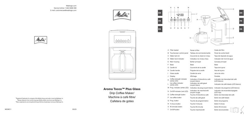 Melitta Aroma Tocco Plus Glass User manual Melitta Aroma Tocco Plus Glass User manual
