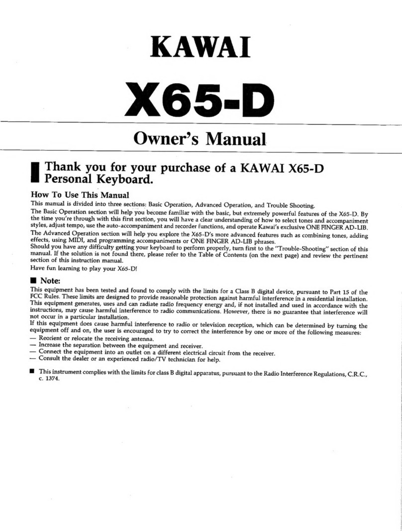 Kawai X65-D User manual