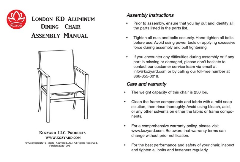 Kozyard London KD Assembly manual Kozyard London KD Assembly manual