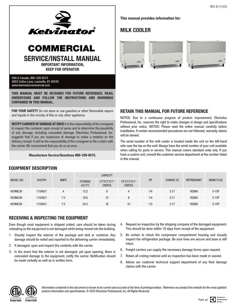Electrolux Professional Kelvinator KCHMC34 Service and installation manual Electrolux Professional Kelvinator KCHMC34 Service and installation manual