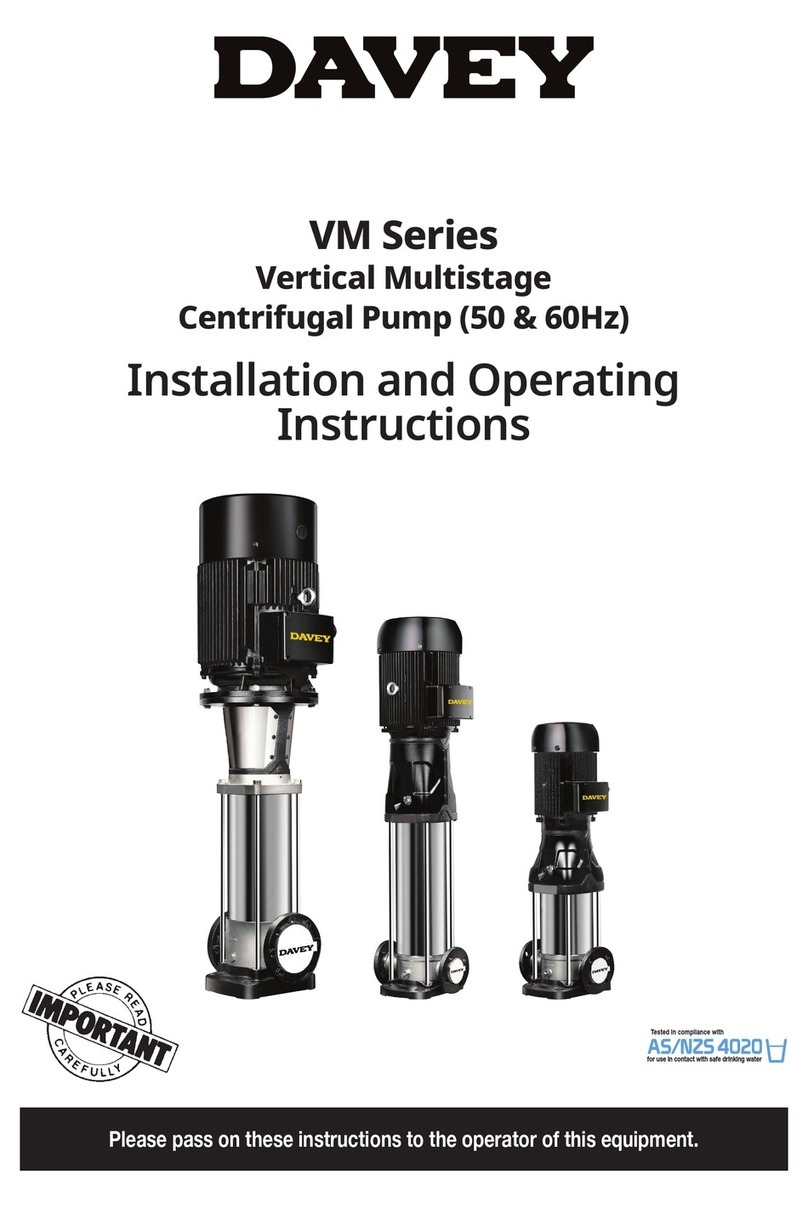 Davey VM Series Installation and operating instructions