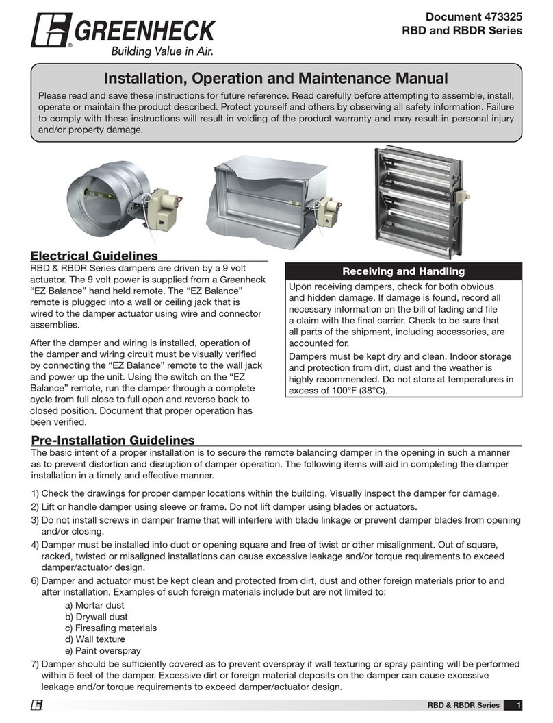 Greenheck RBD Series Installation, operation and maintenance manual