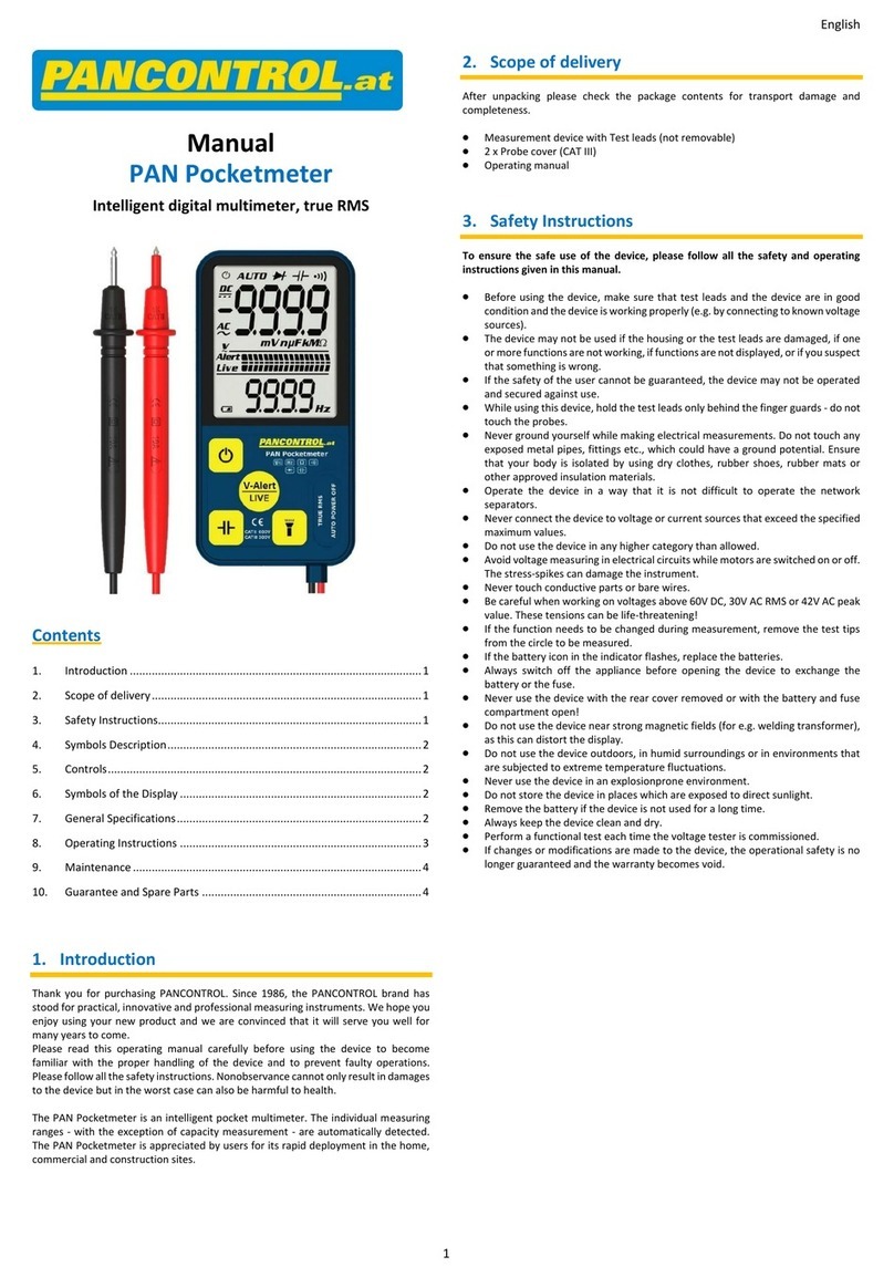 PANCONTROL PAN Pocketmeter User manual