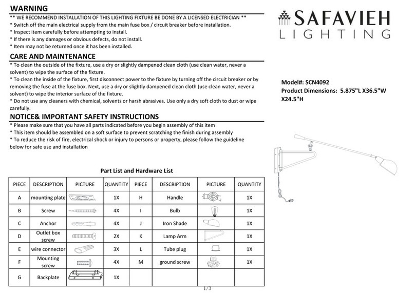 Safavieh Lighting Moxley manual