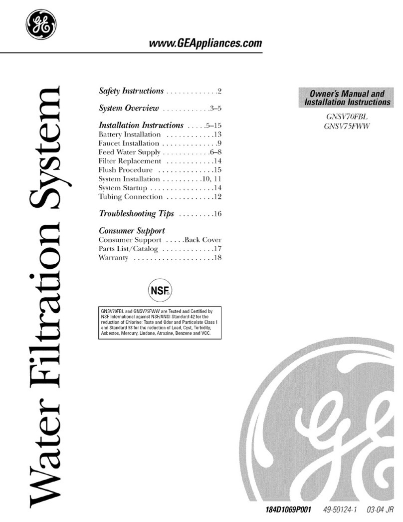 GE SmartWater GNSV70FBL Operating instructions