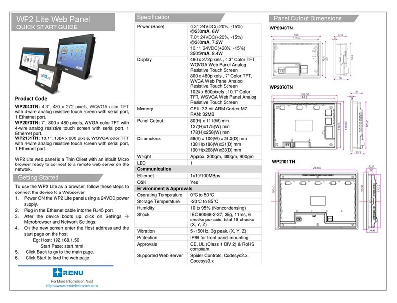 Renu Electronics WP2 Lite Series User manual