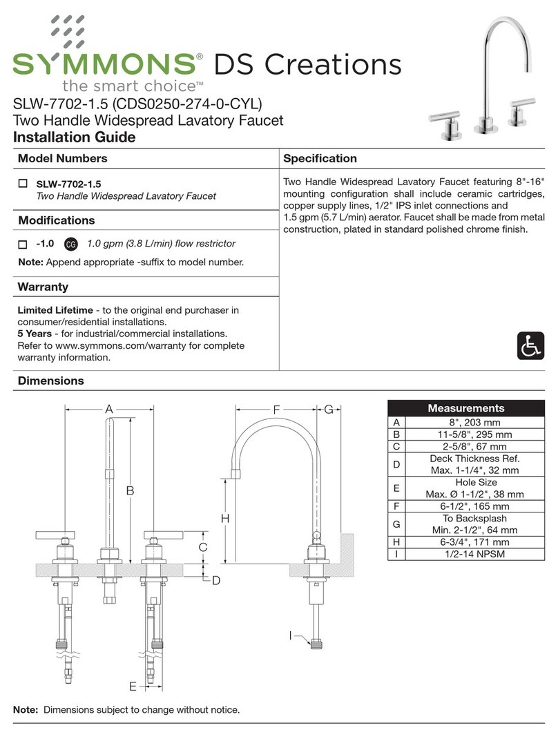 Symmons DS Creations SLW-7702-1.5 User manual