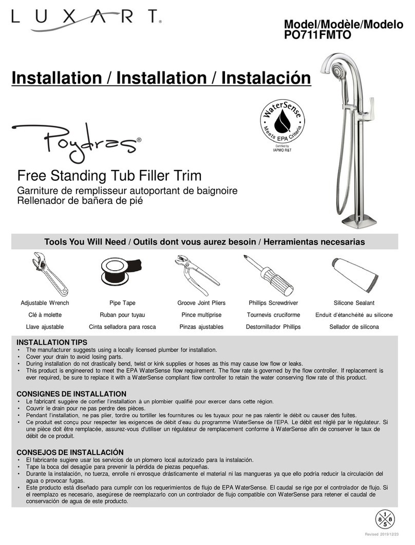 Luxart Poydras PO711FMTO installation instructions
