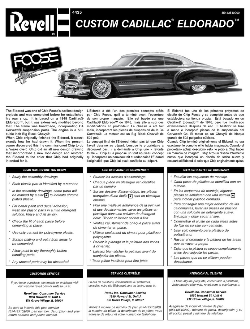 REVELL FOOSE CUSTOM CADILLAC ELDORADO User manual