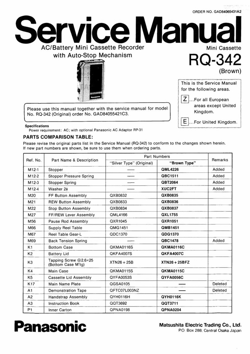 Panasonic RQ-342 Service manual
