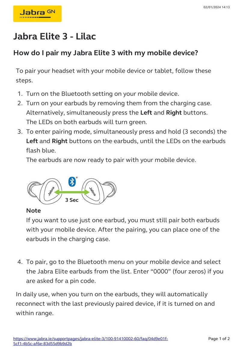 Jabra Elite 3 User manual