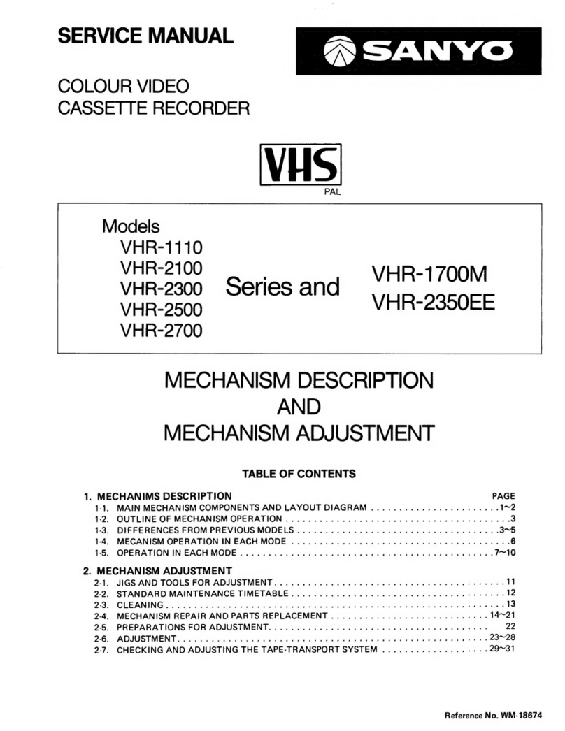 Sanyo VHR-1110 Series User manual