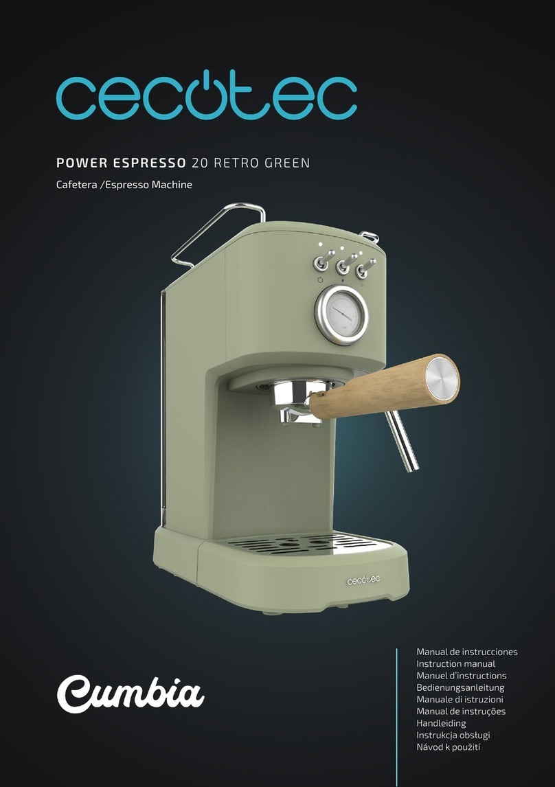cecotec Cumbia Power Espresso 20 Retro Green instruction manual