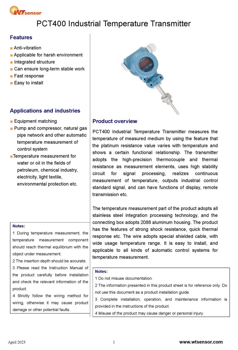 WT sensor PCT400 quick start guide