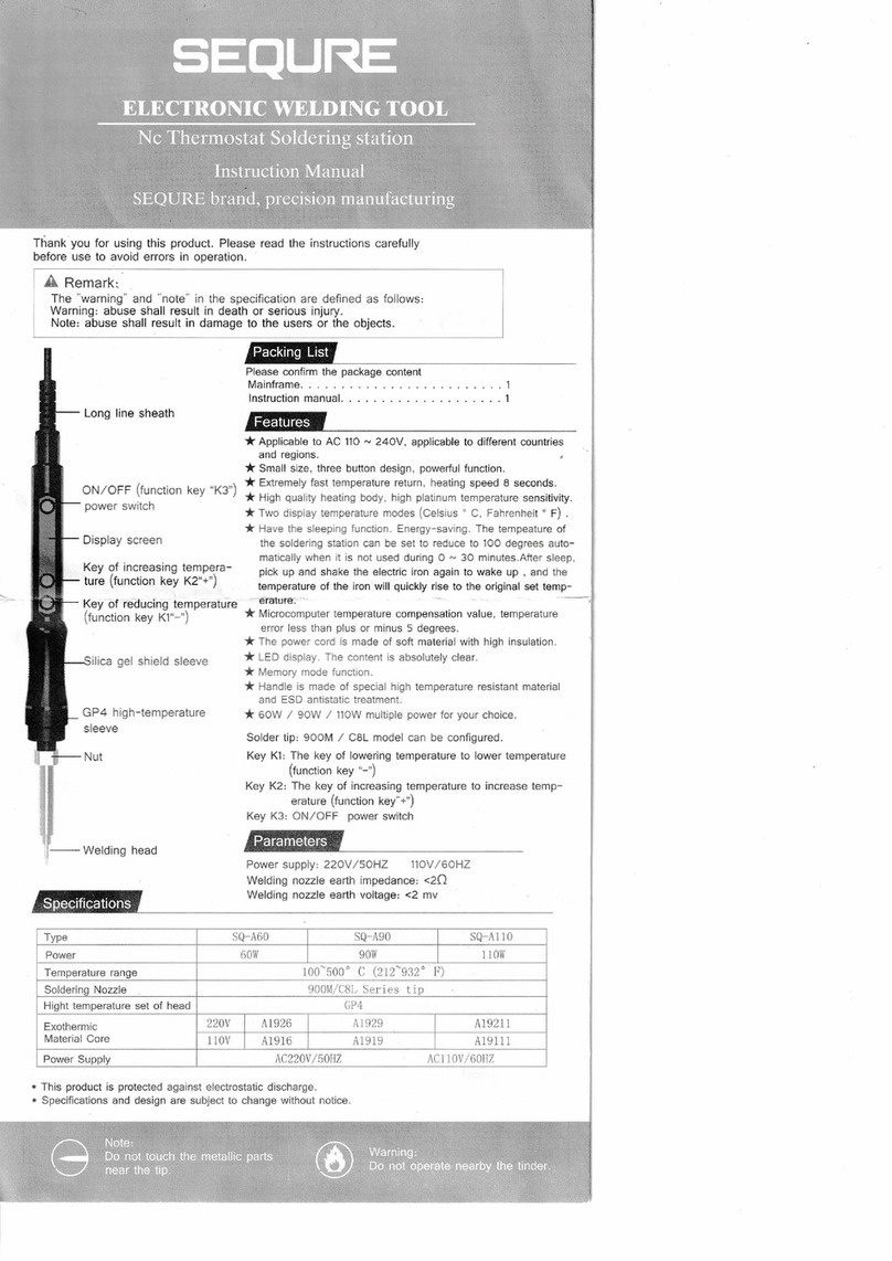 SEQURE SQ-A60 instruction manual