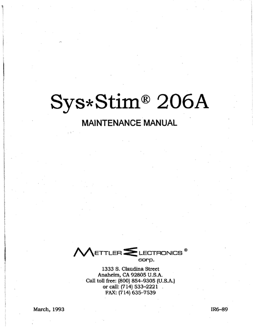 Mettler Electronics Sys Stim 206A Maintenance manual