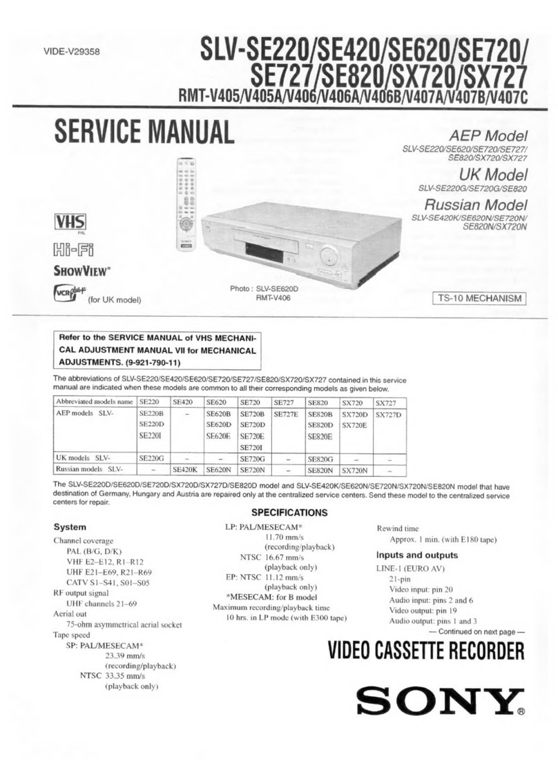 Sony SLV-SE220 User manual