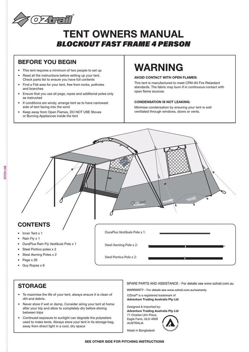 OZtrail FAST FRAME BLOCKOUT User manual