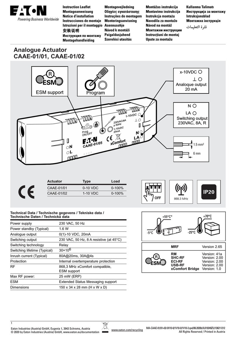 Eaton CAAE-01/01 Instruction leaflet
