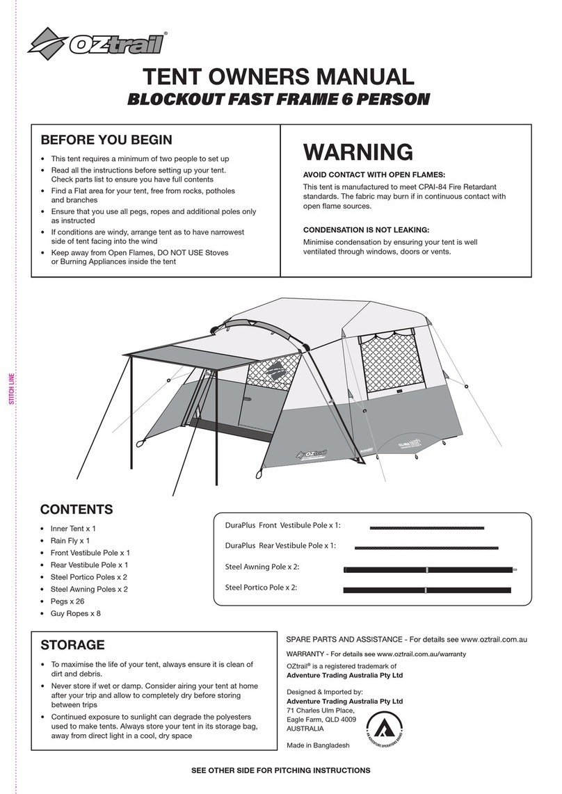 OZtrail FAST FRAME BLOCKOUT User manual
