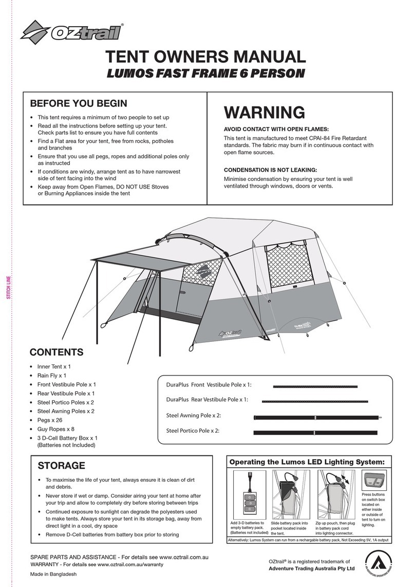OZtrail FAST FRAME LUMOS User manual