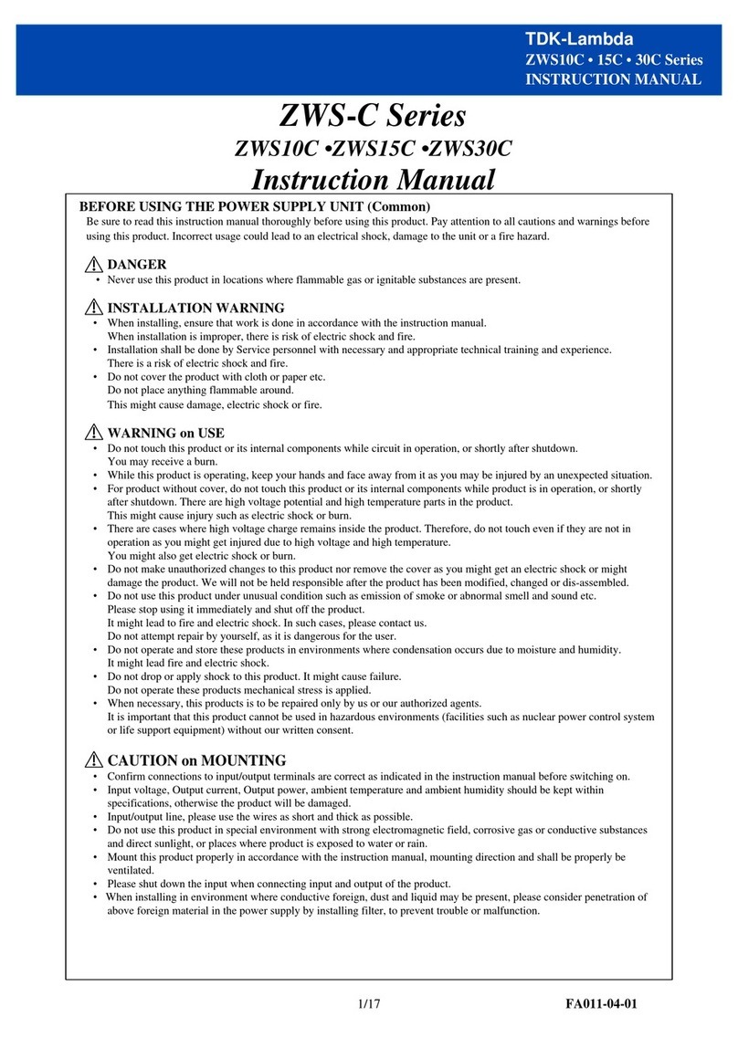 TDK-Lambda ZWS-C Series User manual