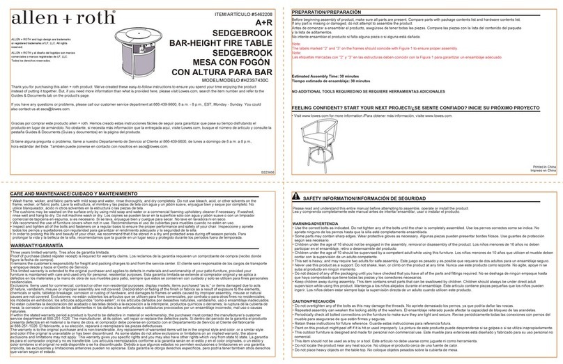 Allen + Roth SEDGEBROOK H23S7430C User manual Allen + Roth SEDGEBROOK H23S7430C User manual
