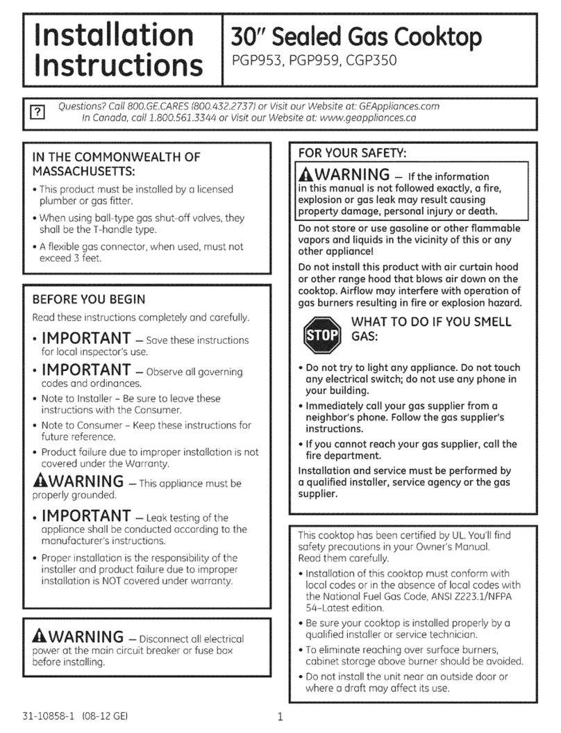 GE PGP953 User manual