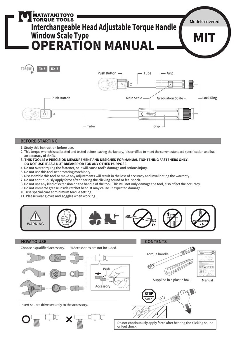 Matatakitoyo Torque Tools MIT-15N Operation manual