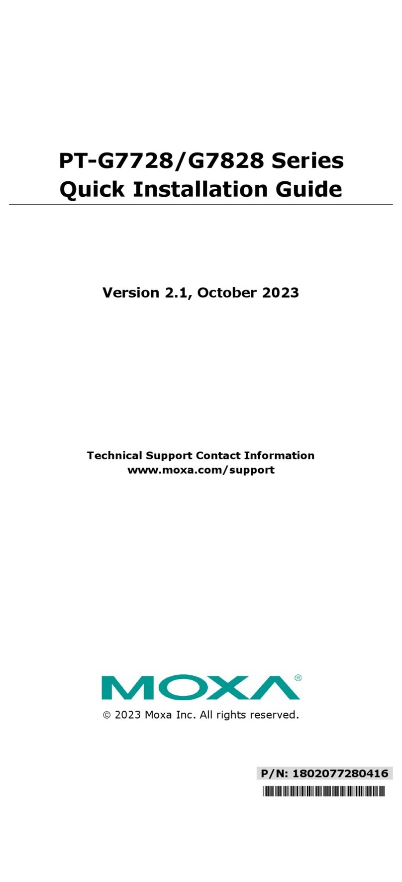 Moxa Technologies PT-G7728 User manual