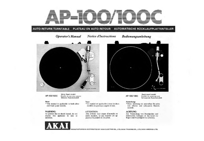 Akai AP-100 Operator's manual