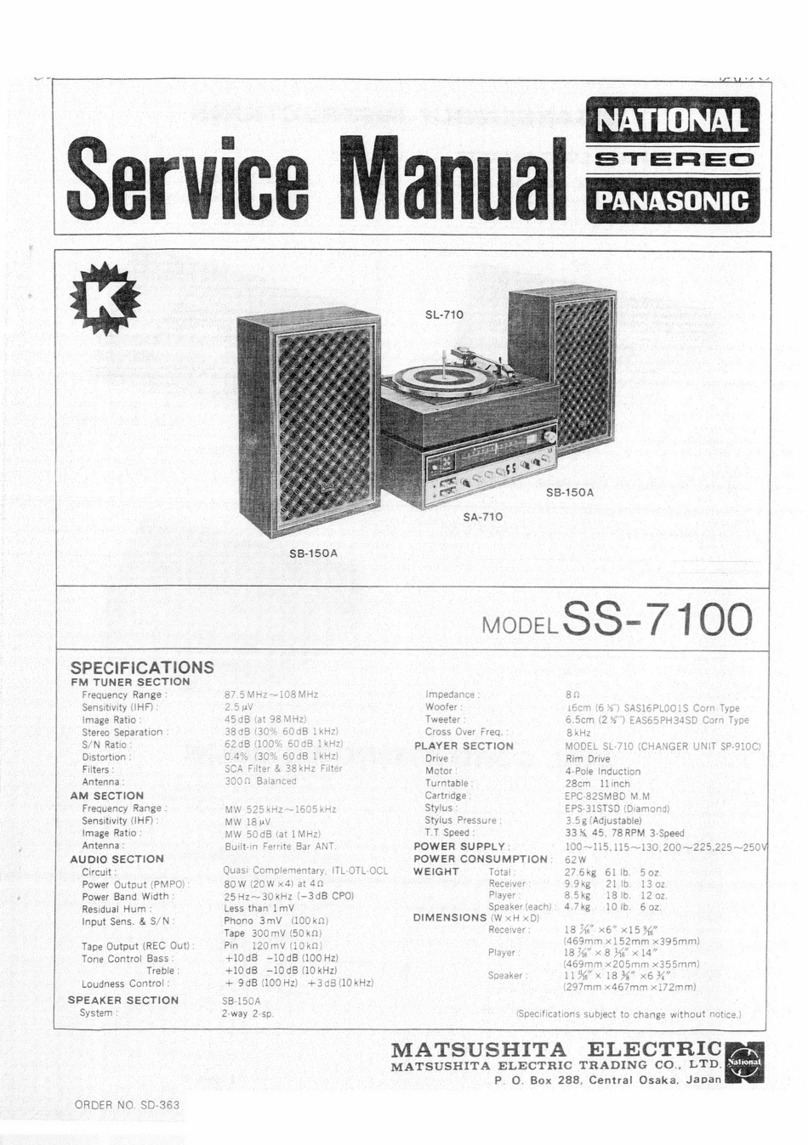 Panasonic SS-7100 User manual