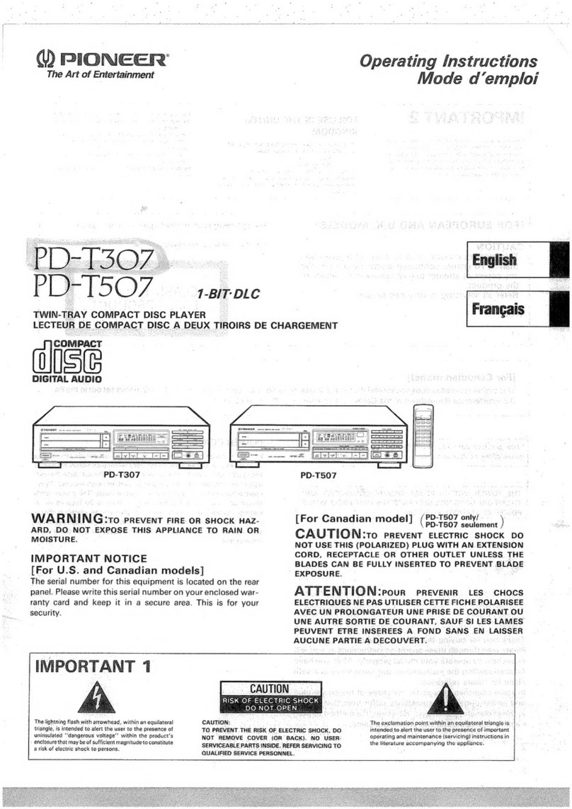 Pioneer PD-T307 operating instructions