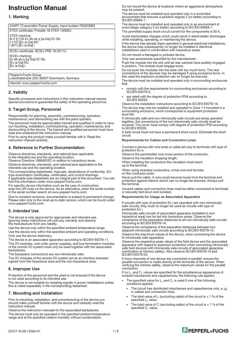 Pepperl+Fuchs FB3205B3 User manual